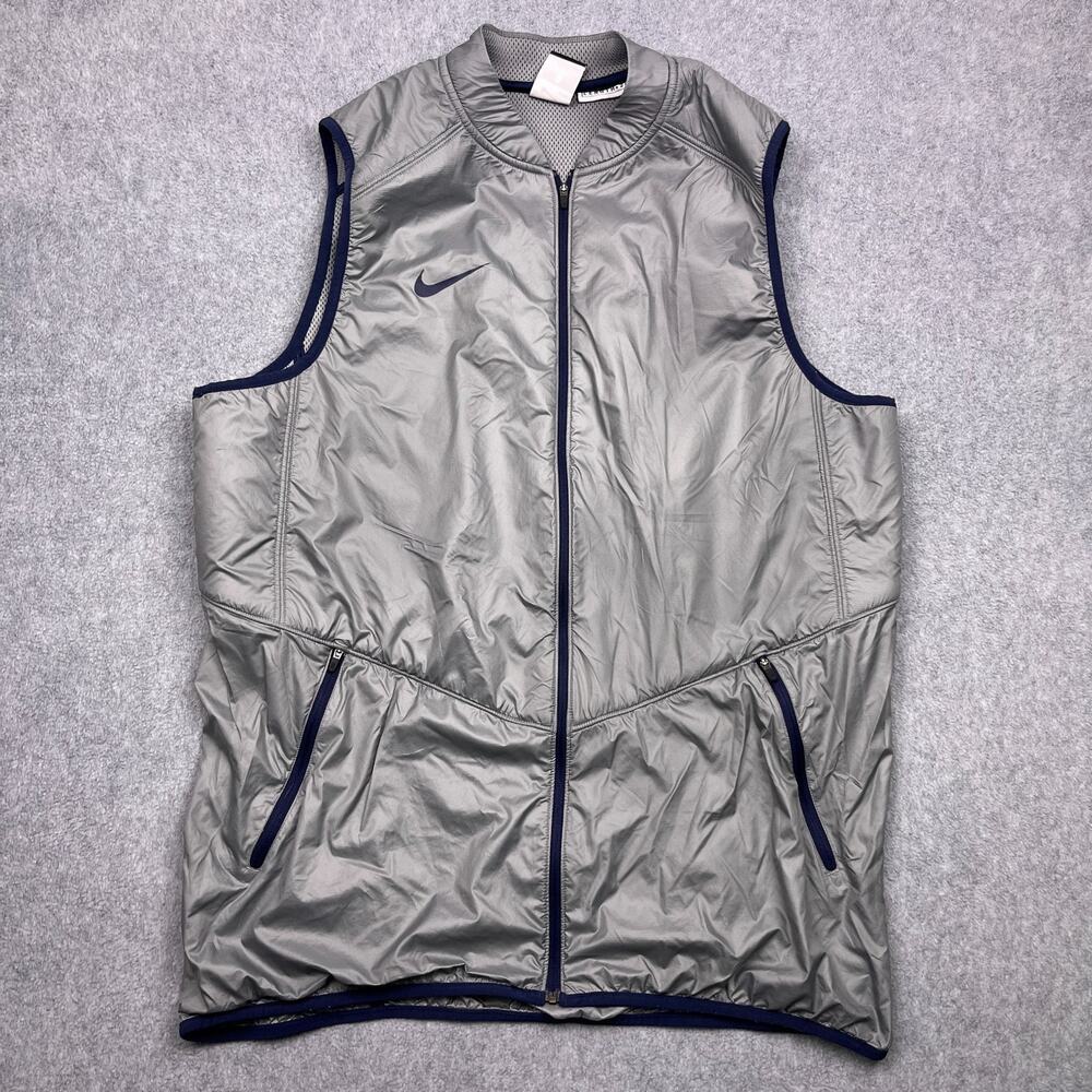 Nike‎ Elite Syracuse University Vest Mens XL Length +2 Gray Mesh Full Zip